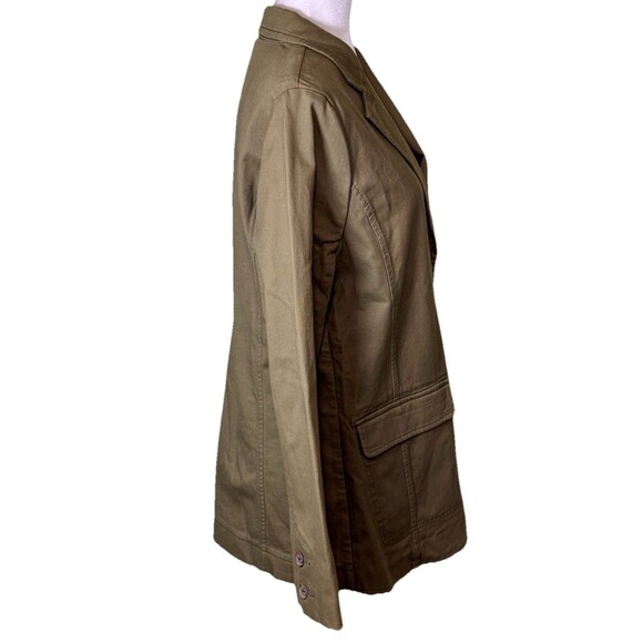 Talbots Women’s Green Utility Cotton Blazer Casual Workwear Chore Coat Size 12 - Picture 4 of 9